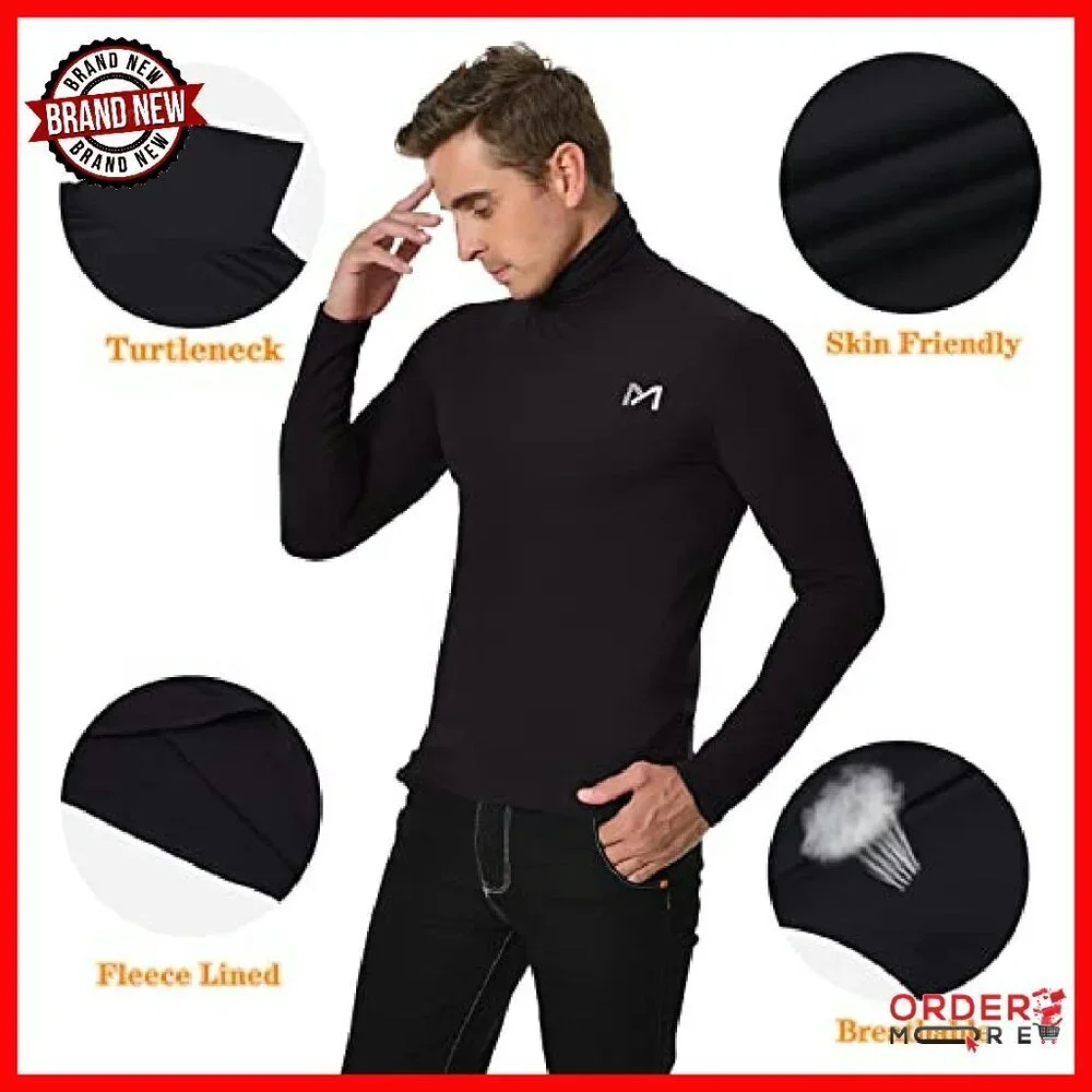Men's Thermal Compression Base Layer Long Sleeve Mock Turtleneck